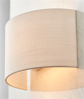 Linen Semi-Circular Flush Wall Light - Natural or White