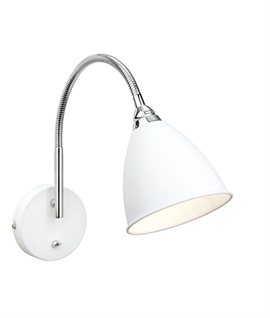Metal Shade Reading Light On Flexible Chrome Stem