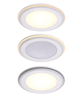 White Edge Lit LED Recessed Downlight - 3 Stage Dimming 