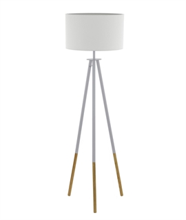 White Tripod Base Floor Lamp with Shade 