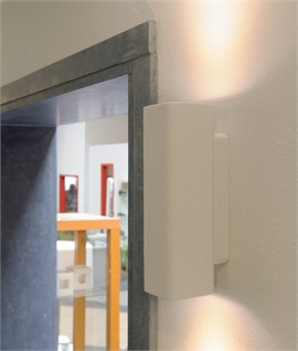 Natural Plaster Up-Down Wall Light - Slim Square Tube Design