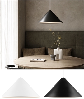 Wide Metal Cone Pendant With Diffuser