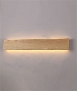 Arnold Wide LED Wall Light - Oak & Sand