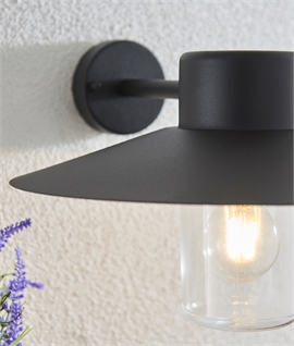 Modern Exterior Wall Lantern with Tubular Glass Shade