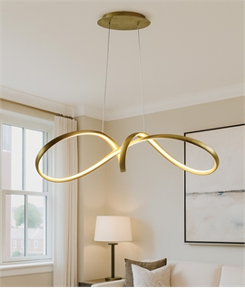 Brass Linear Swirl Design LED 36W Pendant Light