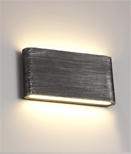 Black & Silver Finish Wide Up & Down LED Wall Light - IP54 