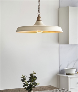 Mid Century Modern Wide Metal Pendant Light