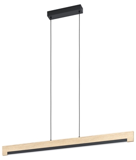 Linear LED Suspended Pendant - Wooden Frame