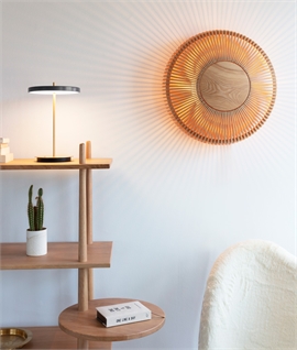 Round Slatted Wood Wall or Ceiling Light - 2 Sizes