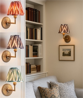 Zig Zag Shade Brass Wall Light with Decorative Back Plate