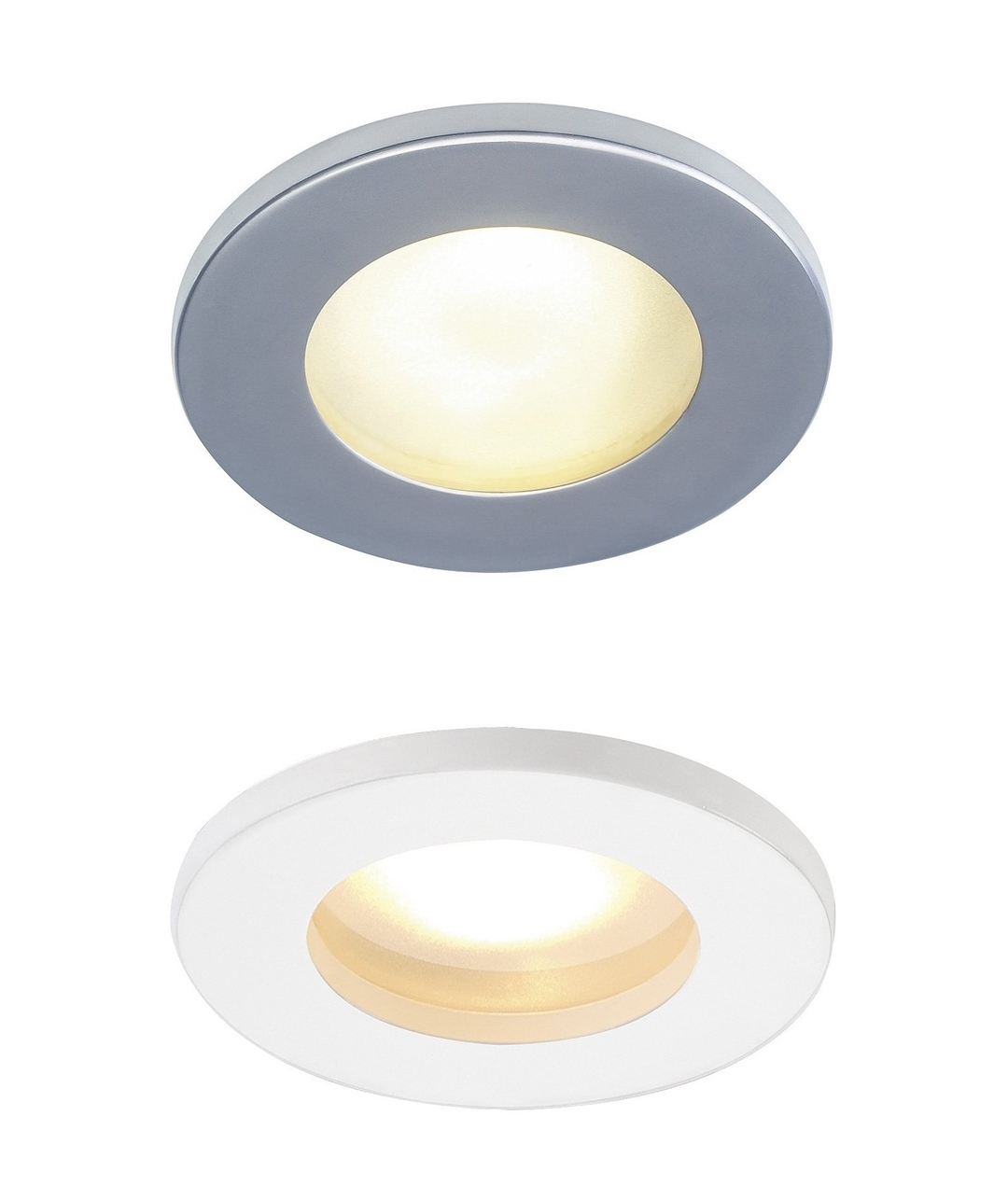 12v Ip65 Round Frosted Glass Downlight White Or Silver