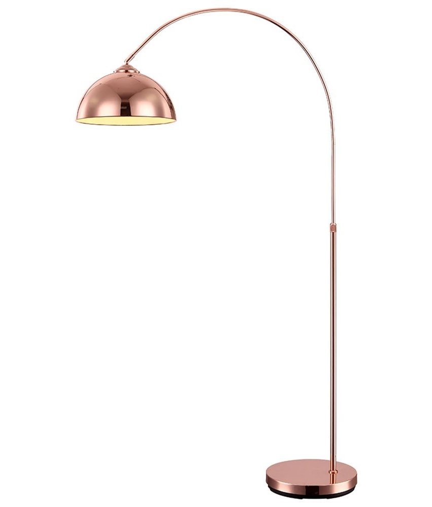 Shaded Arched Floor Lamp In Two Finishes Arched Floor Lamp With Shade Choose Copper Or Matt Nickel Finish Tap To Expand