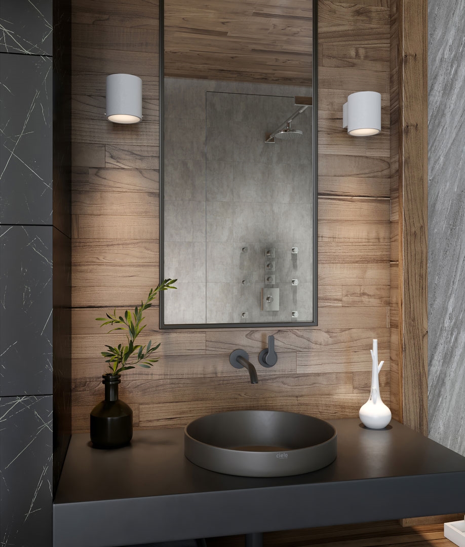 White bathroom wall light 2025