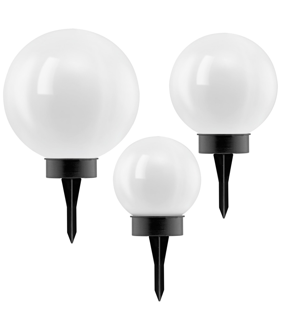 Outdoor LED Solar Powered Globe Lights Pack of 3