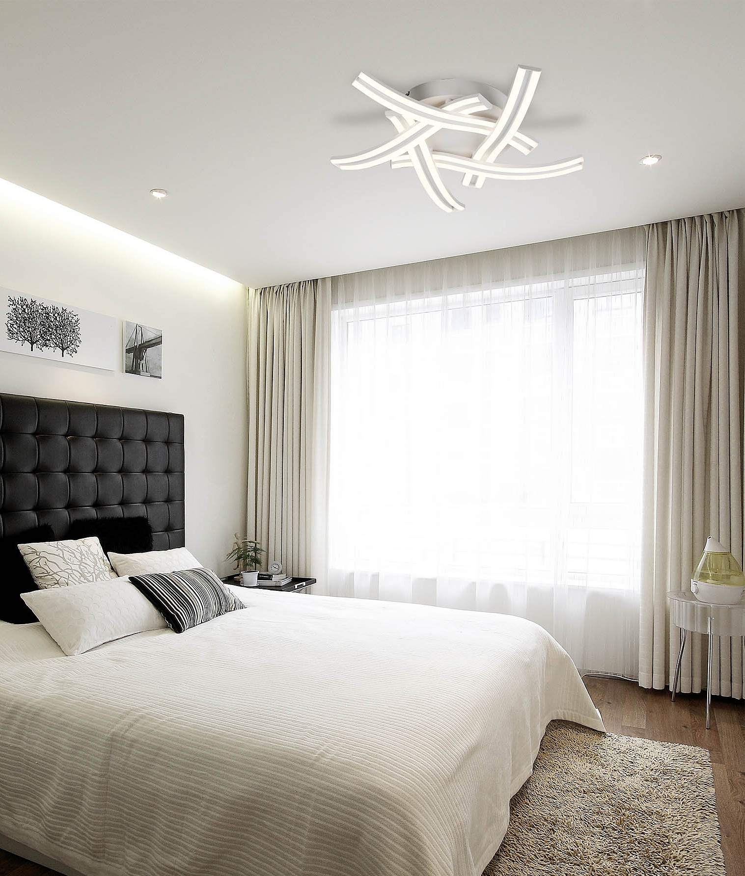 Ultra Modern Cross Over LED Strip Ceiling Light in 4 Sizes