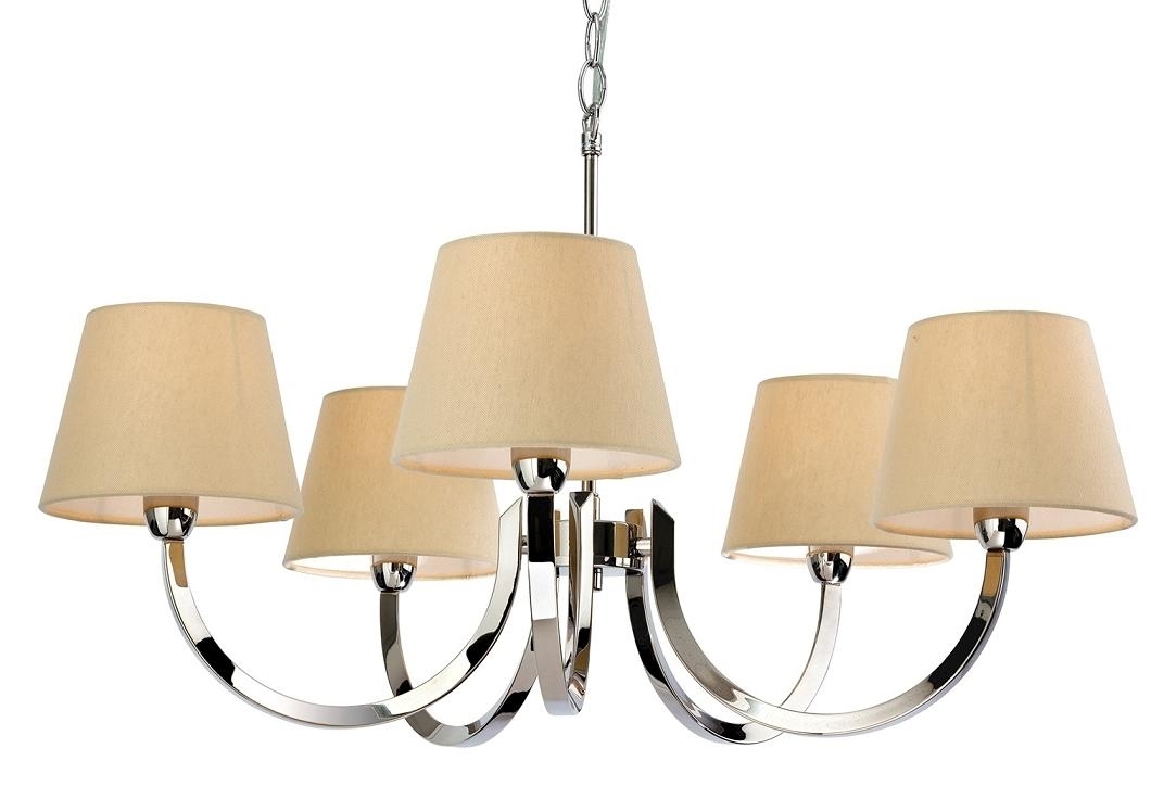 Chrome Multi Arm Pendant With Cream Shades