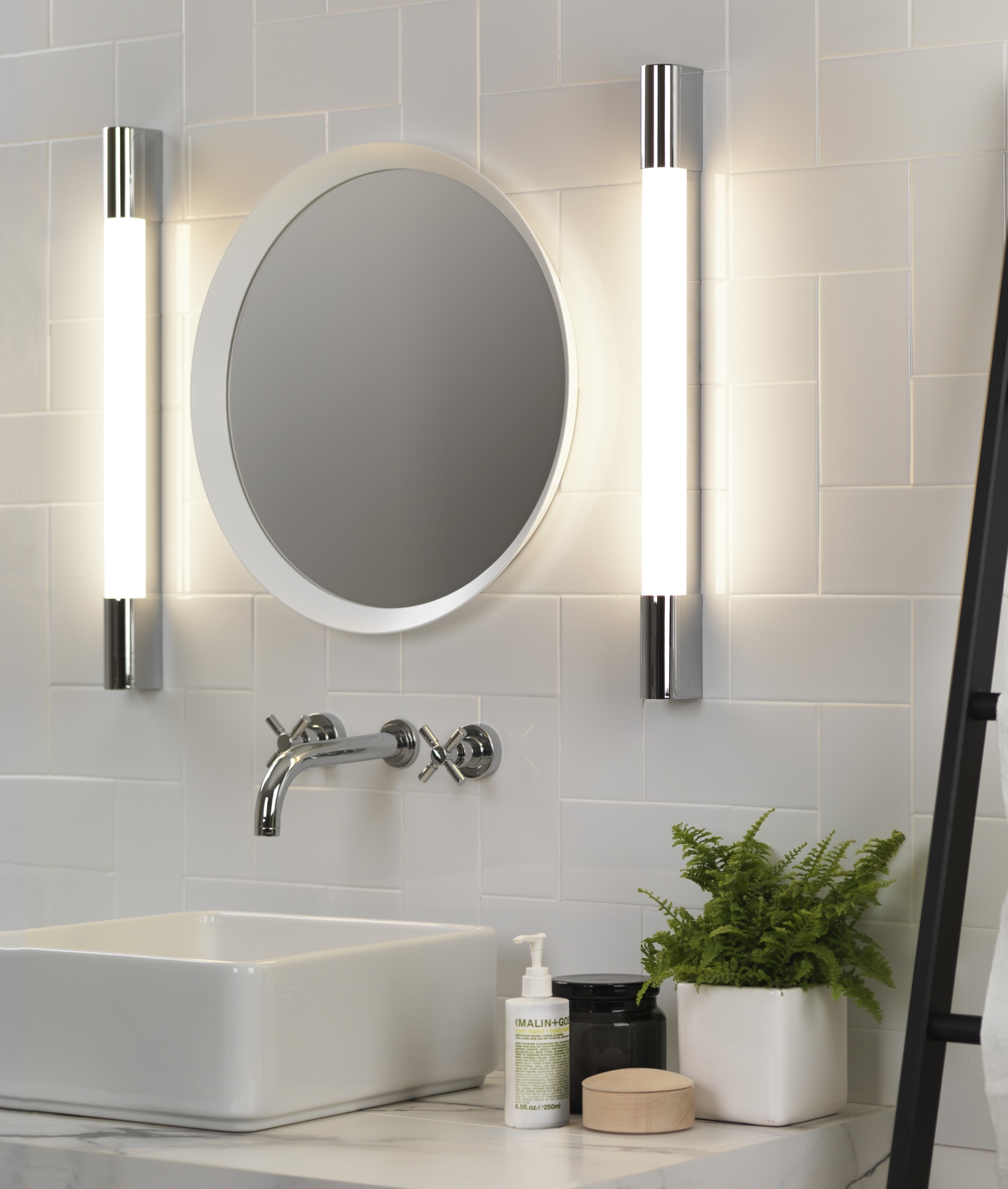 Sleek Tubular Mirror Light - LED for around your Bathroom MirrorOver