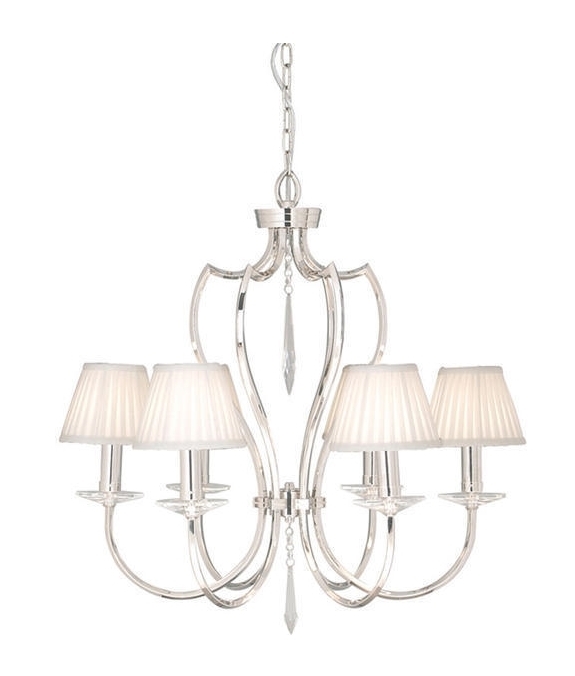 Stylish 6 Light Chandelier with Cut Glass Sconces