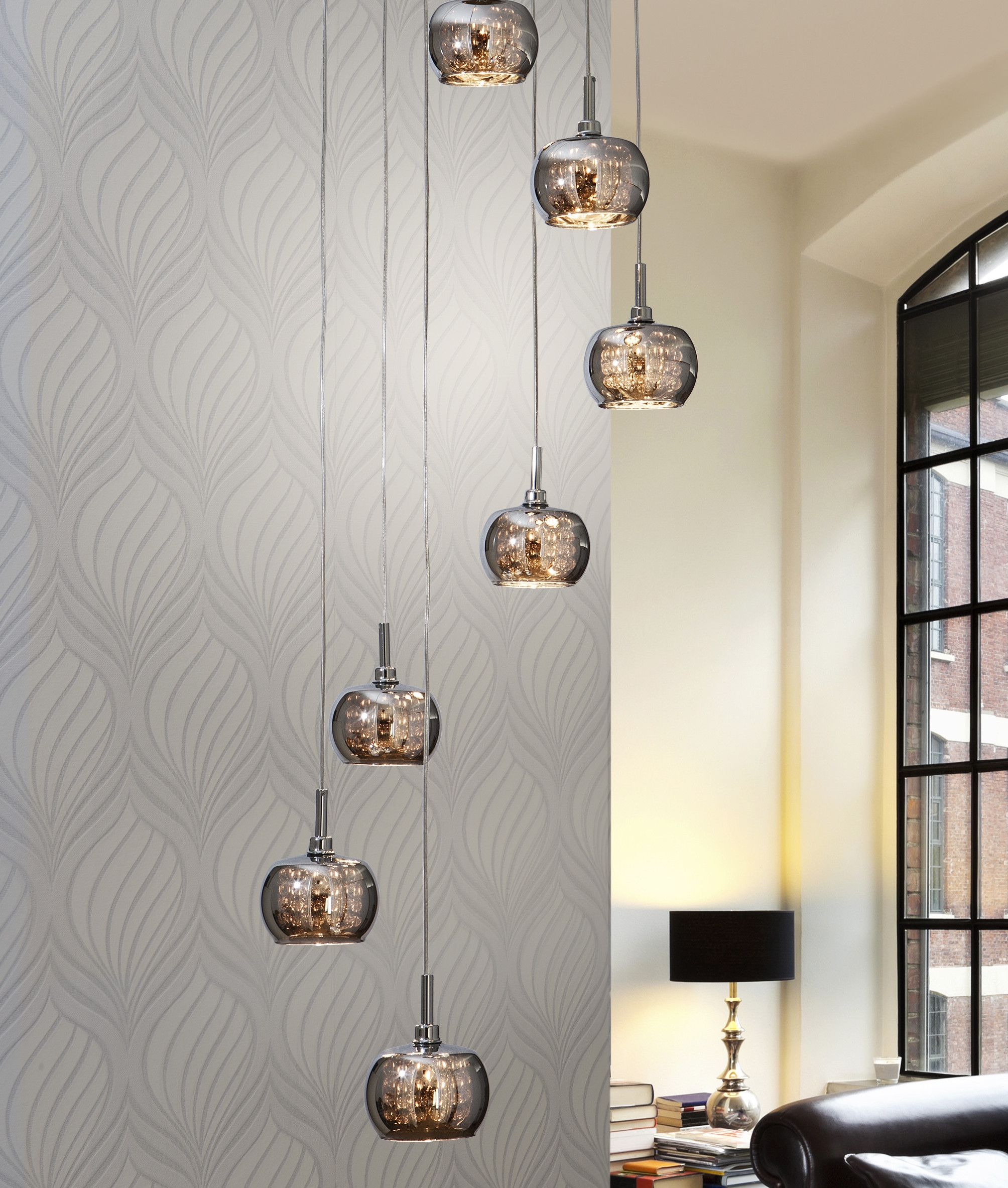 Schuller Arian Long Drop LED Smoked Glass Pendant