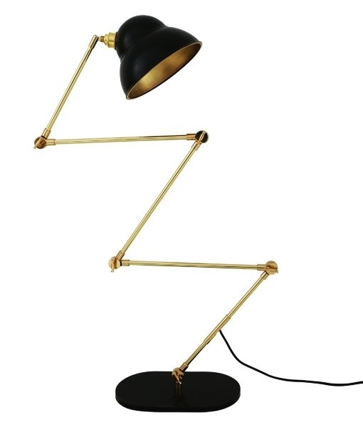 Extendable Gold and Black Scissor Floor Lamp