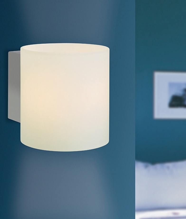 Chrome and Opal Glass Wall Light