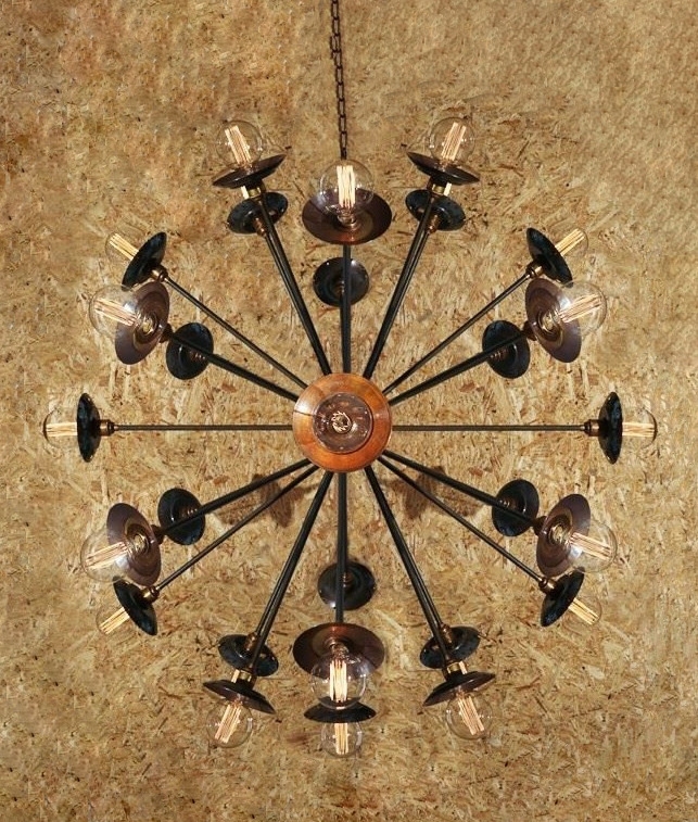 Large Round Style Bare Bulb Chandelier Available In Four Tap To Expand