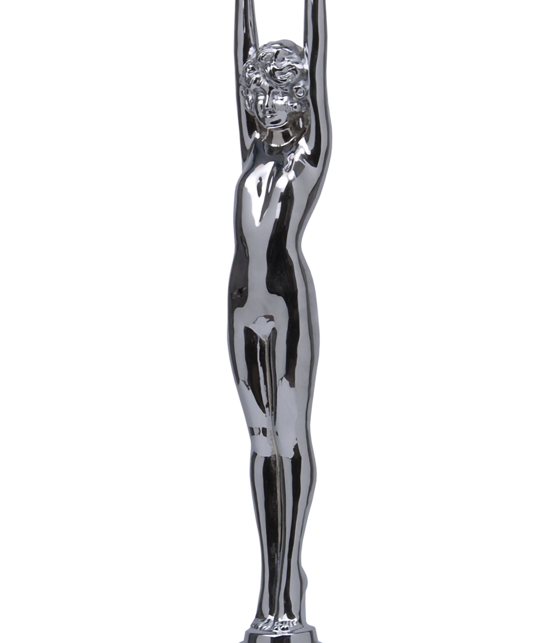 Woman holding globe lamp discount
