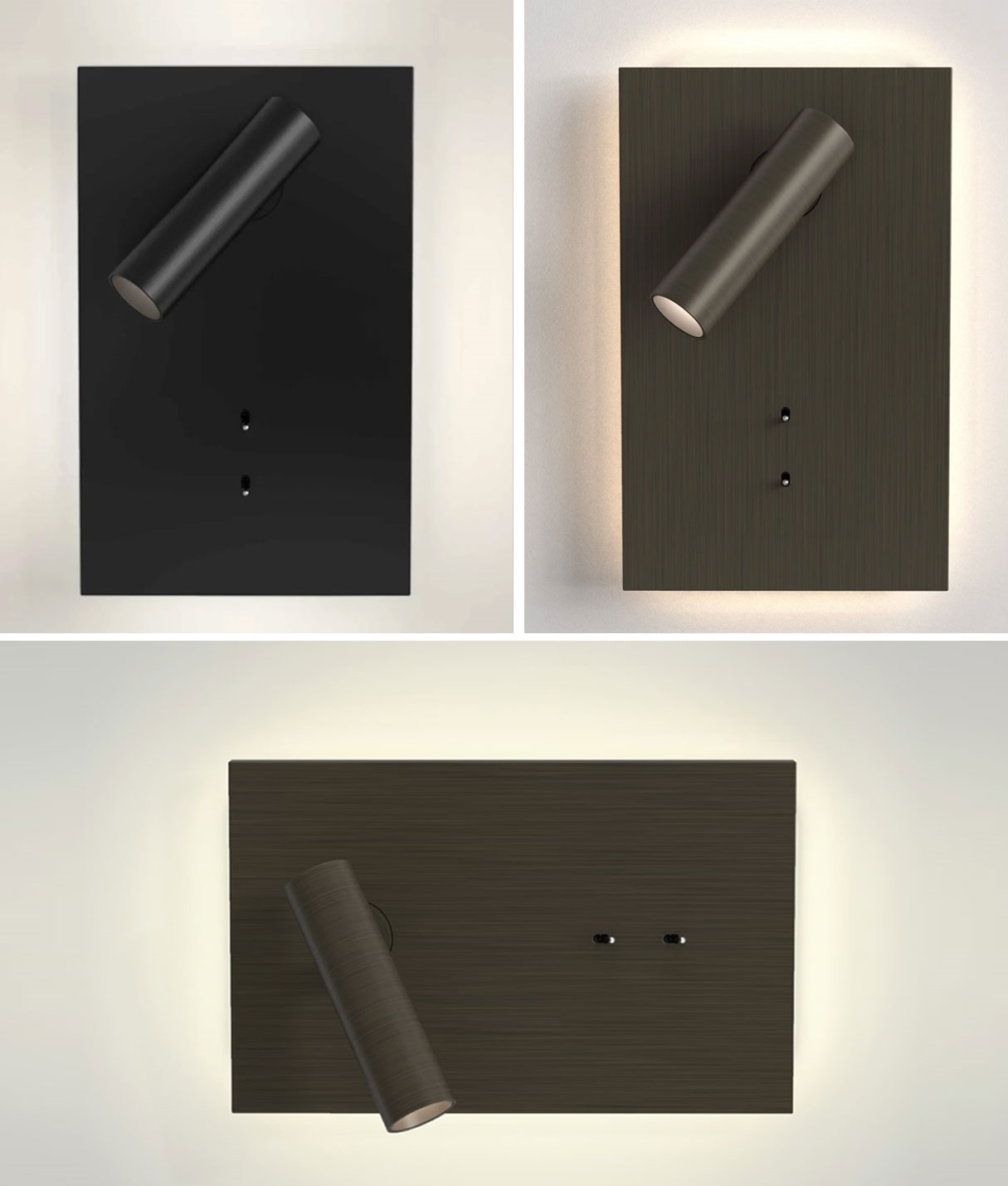 Astro Edge Reader Mini LED Bronze Bedside Wall Light Backlit