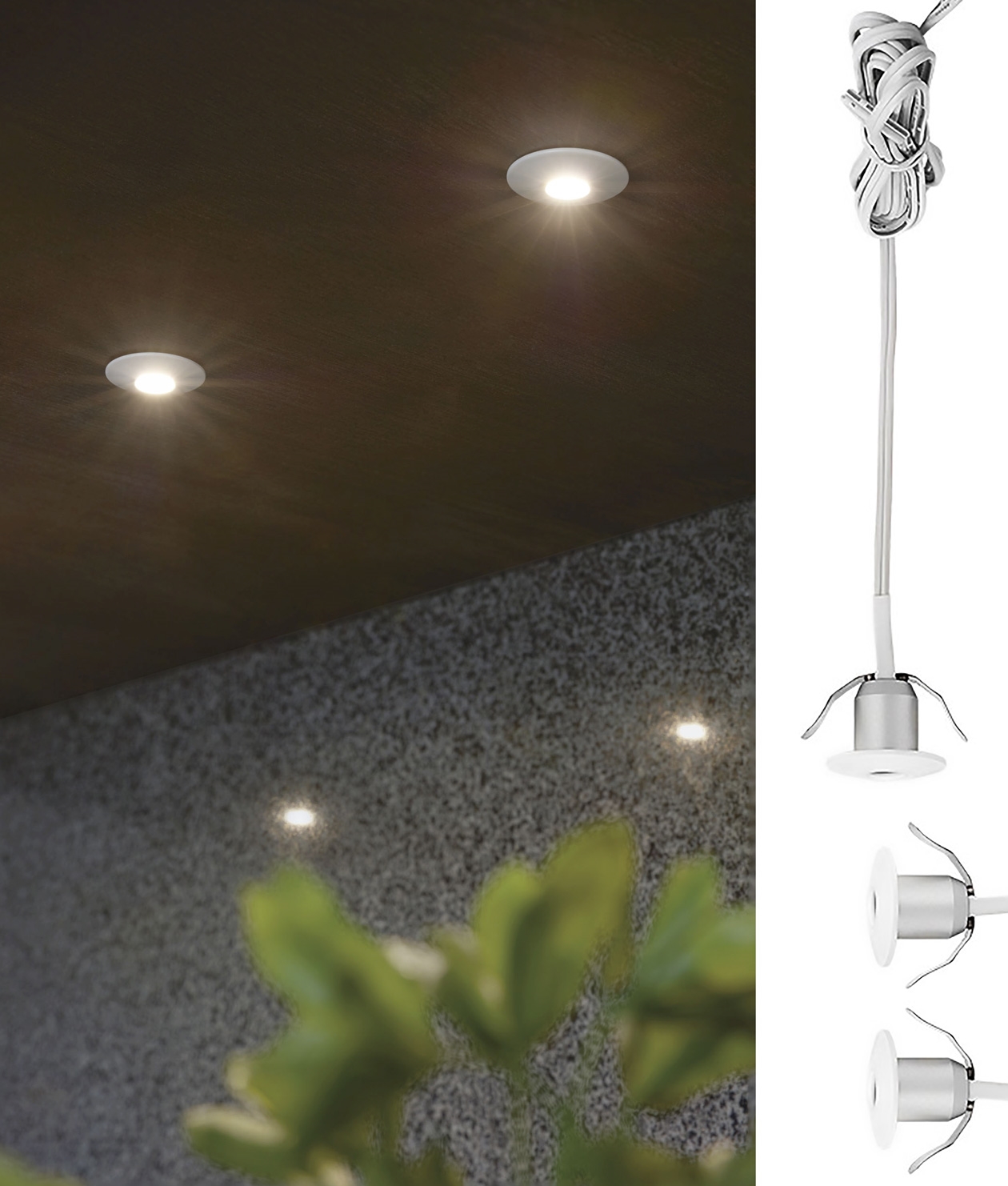 Plug and Play Niche Lights Everything in One Box 3 LEDs, Power Supply