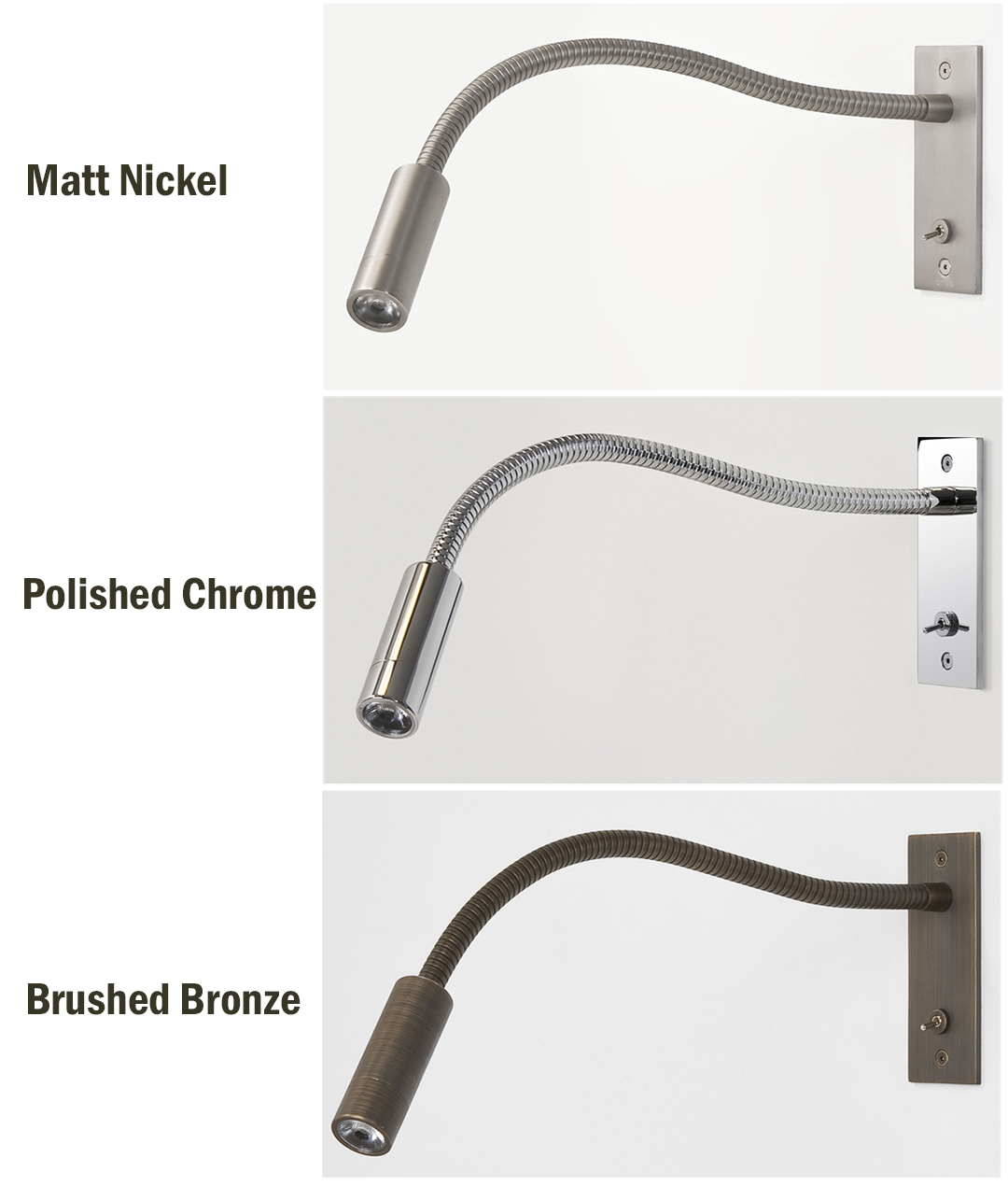 Adjustable Arm Switched Reading Light with LEDs