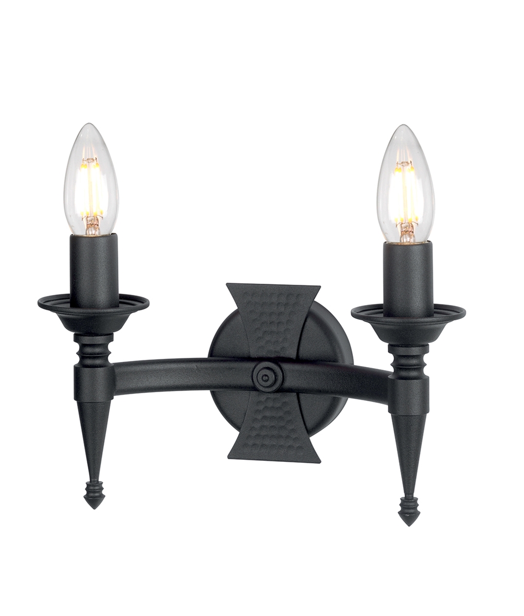 by White Candle Company by Candle Sconces Traditional Black Iron Wall Sconce with Single Spike 