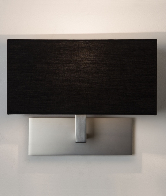 Stylish Wall Light with Fabric Shade in Three Finishes