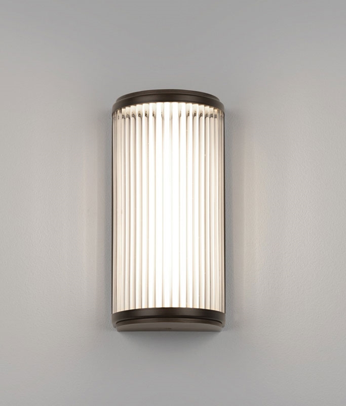 Art Deco Styled Bathroom Wall Light with Reeded Glass
