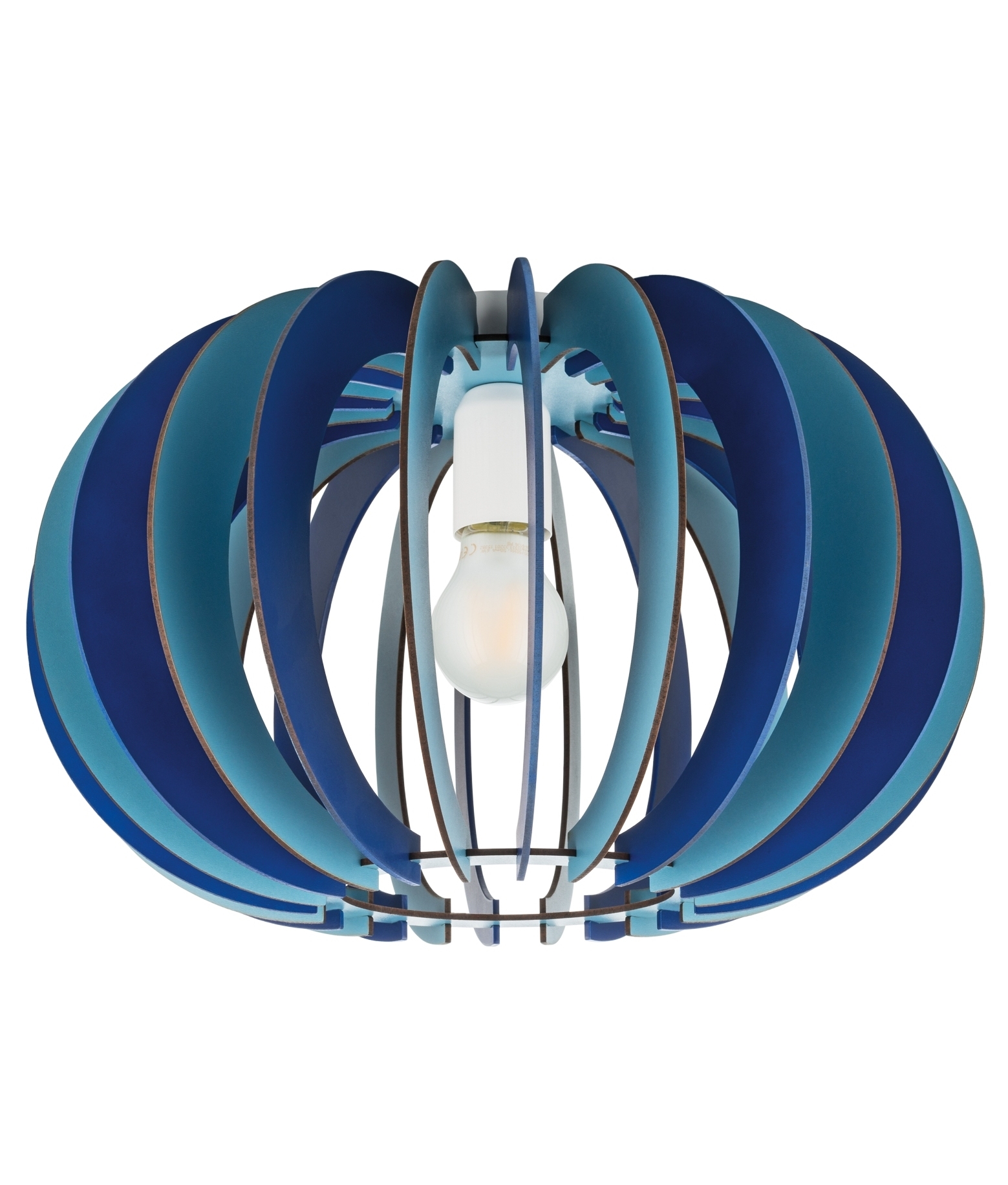 Wooden Slatted Globe Light - Flush Mounted