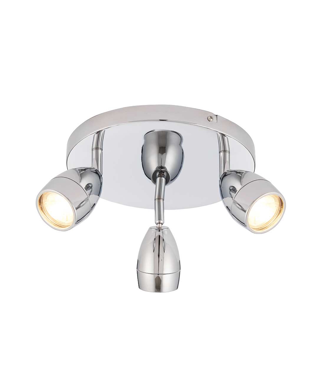Adjustable 3 Lamp Round Spot Plate In Chrome