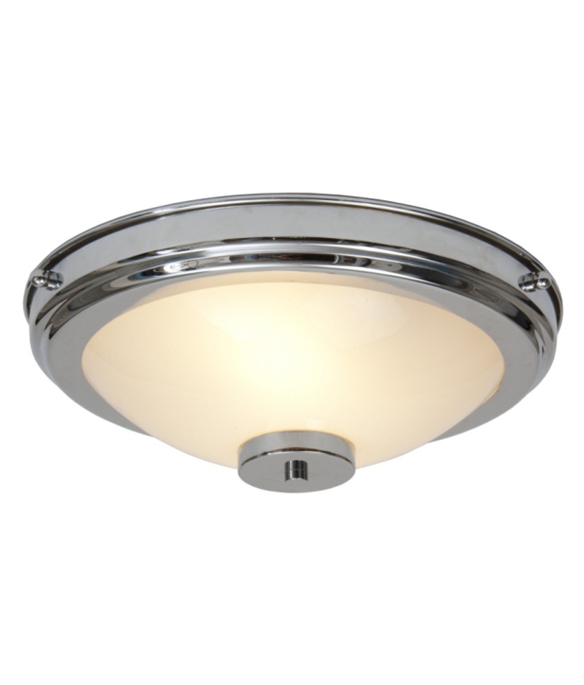 Art Deco Chrome Flush Ceiling Light