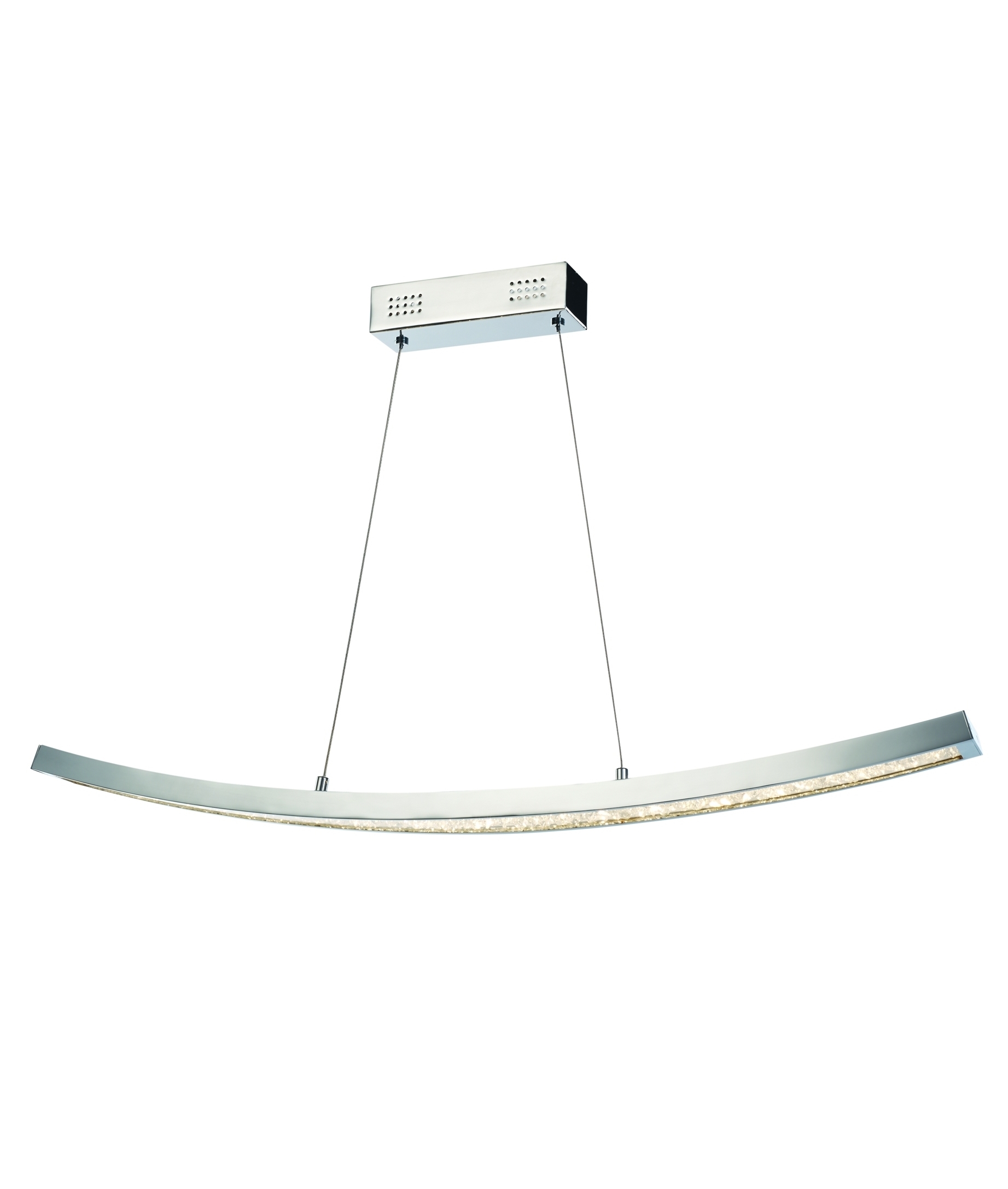 Chrome Curved LED Wave Pendant
