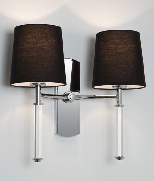 Chrome & Glass Double Arm Wall Light