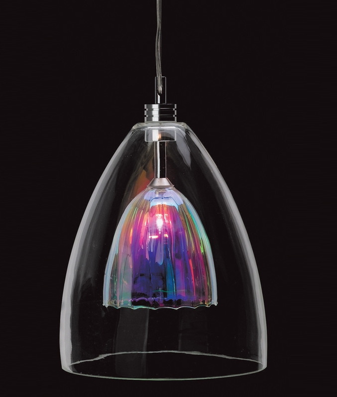 Double Glass Pendant With Dichroic Inside - Dichroic Pendant Light