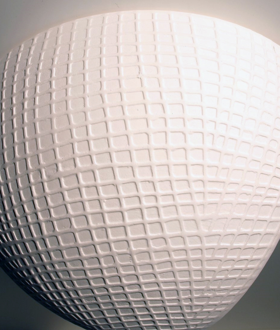 Ceramic Corner Uplighter with Grid Effect Pattern