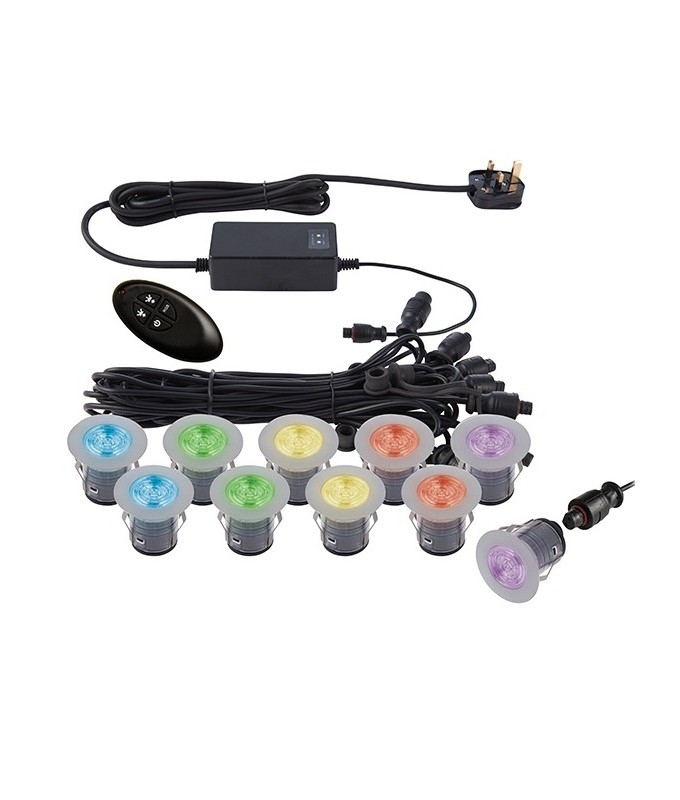 Colour Changing Ten Light Led Kit 3 Sizes Ip67 Colour Changing Ten Light Led Kit 3 Sizes Perfect For Plinths Bathrooms Or Outside Decking