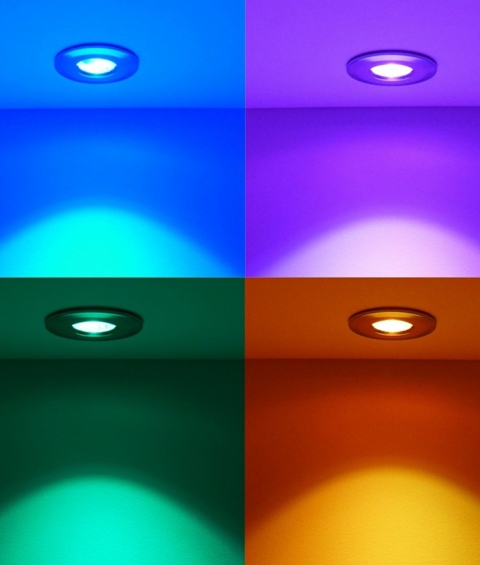 Ip65 Bathroom Led Colour Changing Downlight, Coloured Led Ceiling Lights