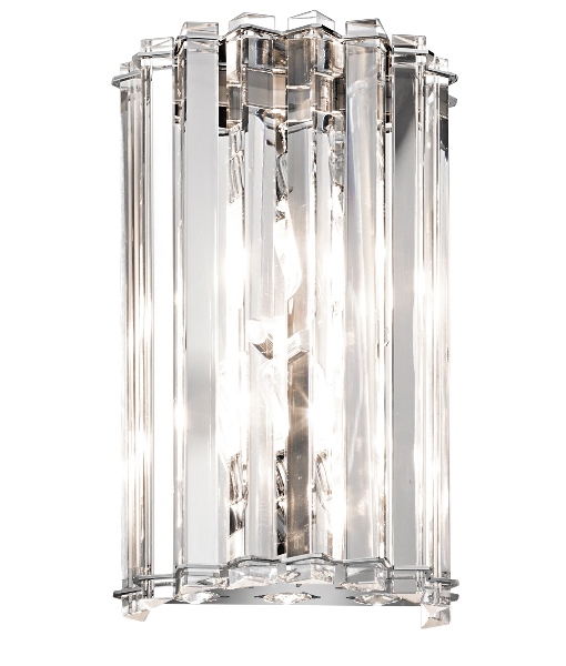 Crystal Prism and Chrome Wall Light