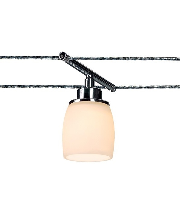 Suspended wire track shop lighting