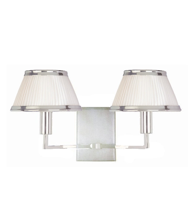 Polished Nickel Double Wall Light with Cream Shade
