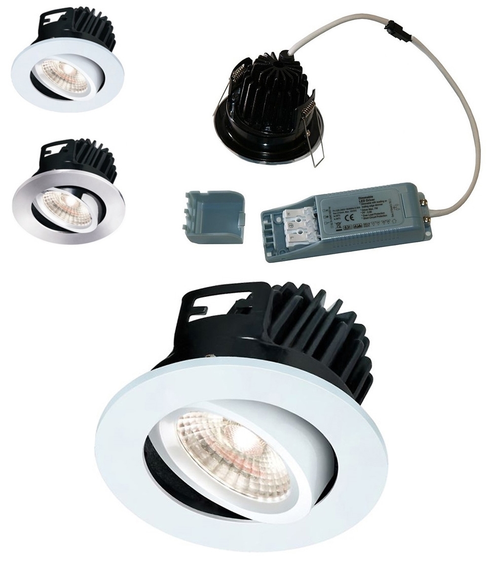 Elite HD 7w COB LED Fire Rated Tilt Downlight