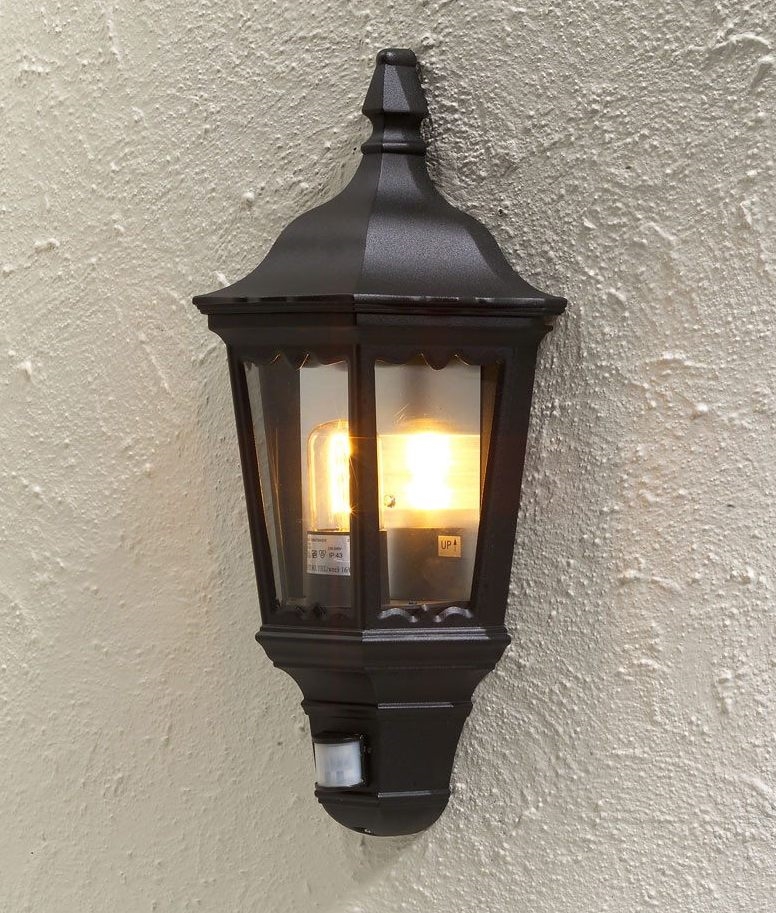 Exterior Pir Sensor Wall Light Lighting Styles Black Clear Glass Exterior Flush Light Pir