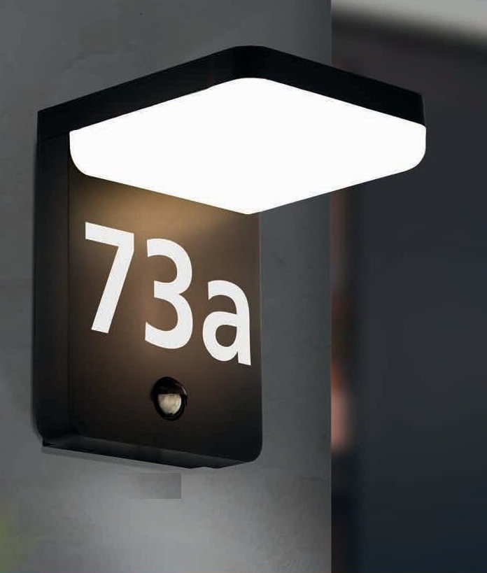 Black Motion Sensor Or Simple Led Illuminated Wall Light With Numbers Motion Sensor Or Simple Led Illuminated