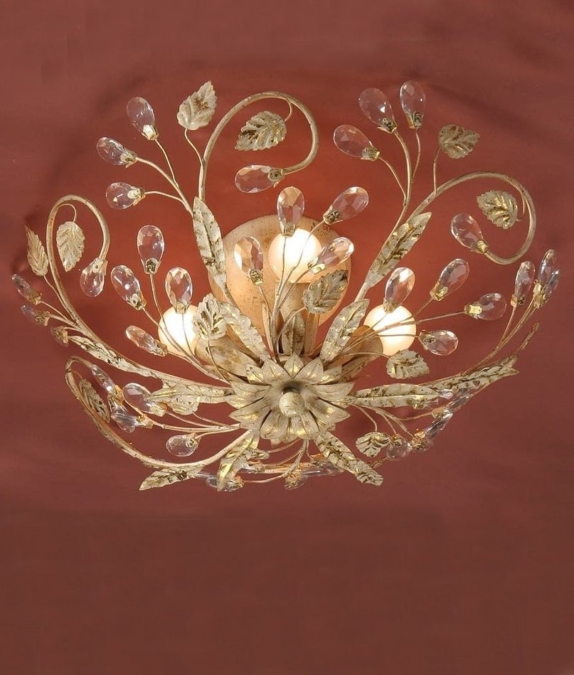 Ornate Semi Flush Light With Led Lamps