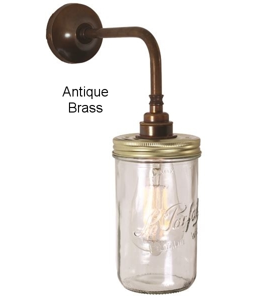 Glass Wall Light in Jam Jar Design